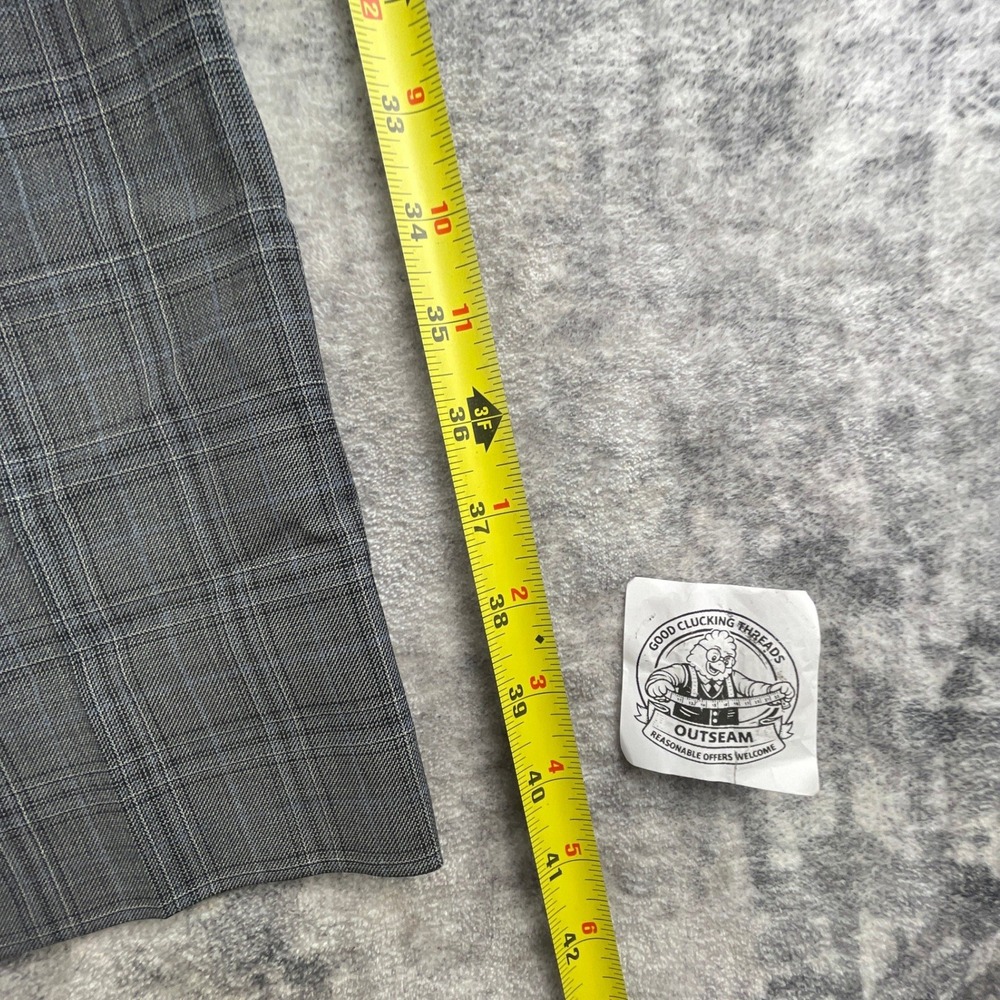 Brooks Brothers Regent Fit Dress Pants Mens 32x30 Gray Windowpane Plaid Wool - Picture 12 of 12